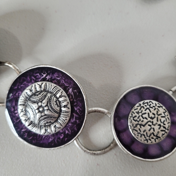 Chico's Enamel Medallion Antiqued Vintage Hue Chain Belt - Size OS - Picture 4 of 9